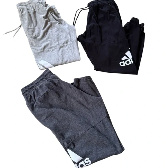 Adidas Lightweight Joggers Tapered Men Size Medium Lot Of 3 - Picture 2 of 4